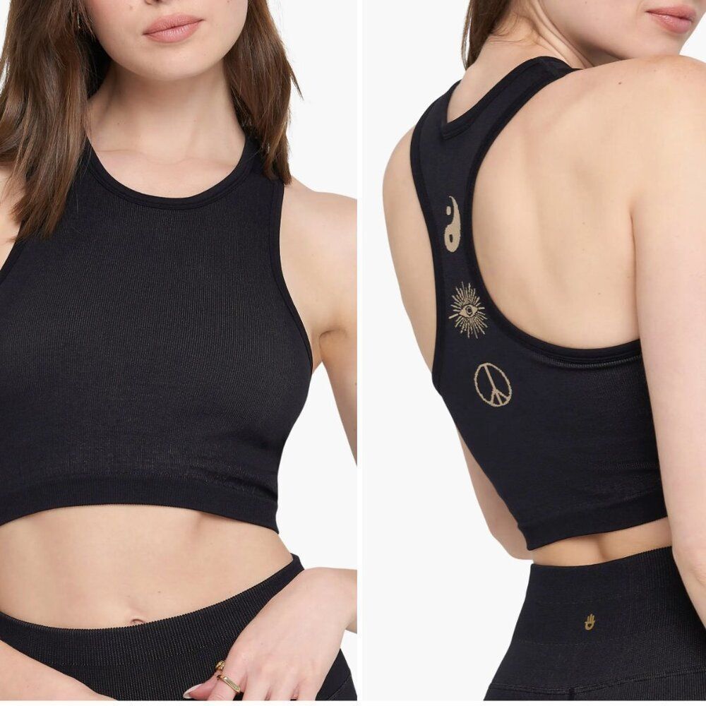 Spiritual Gangster Black icon Jacquard crop top size s/xs NWT - Picture 4 of 8